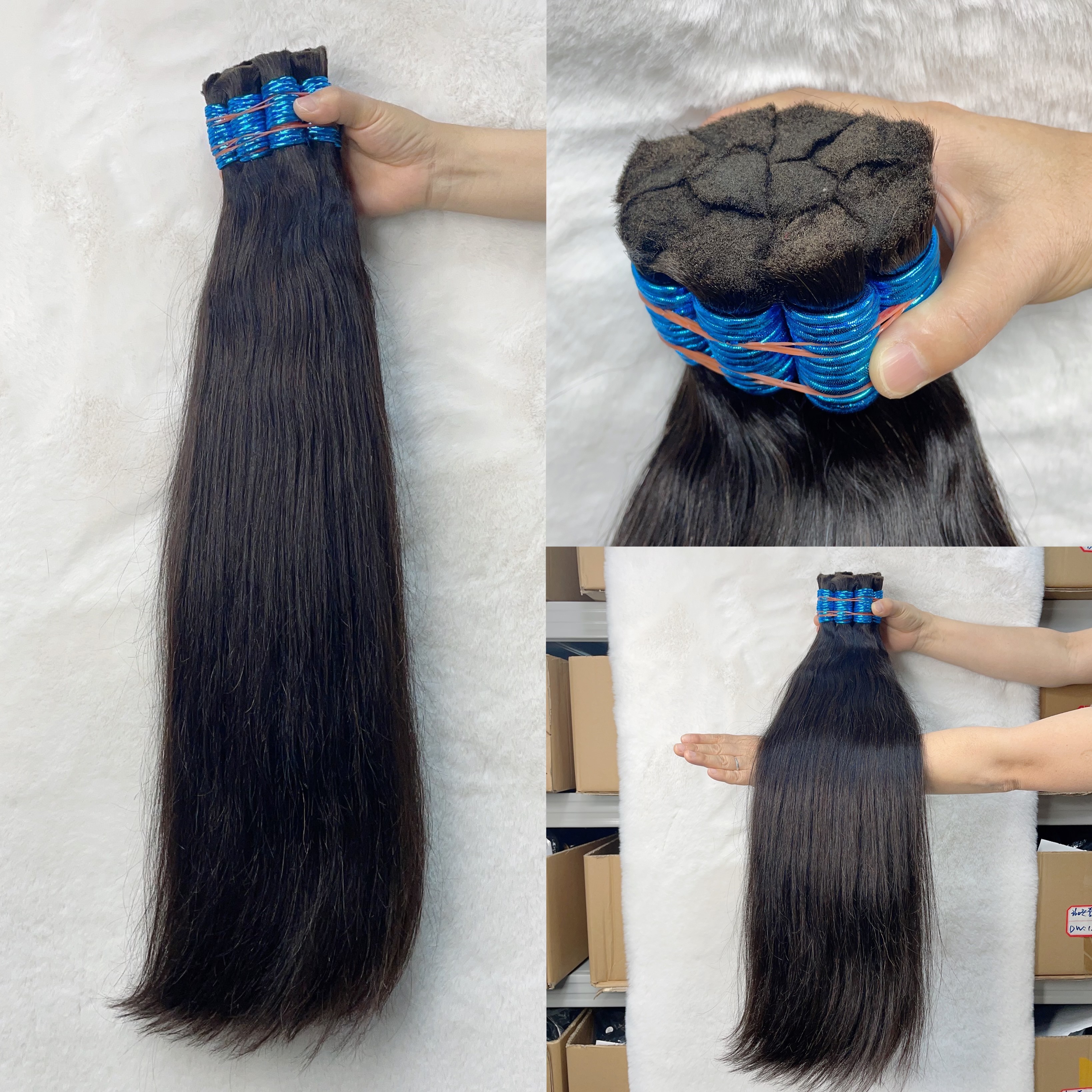 Wholesale Raw Hair Bulk Straight Human Hair Bulk Extension for Braiding 1kg